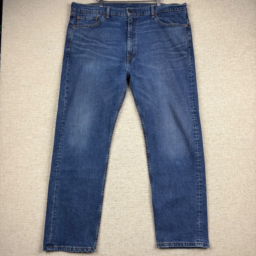 Levis 541 Athletic Taper Mens 42x32 Jean Dark Blue Wash Honeycombing Faded Denim
